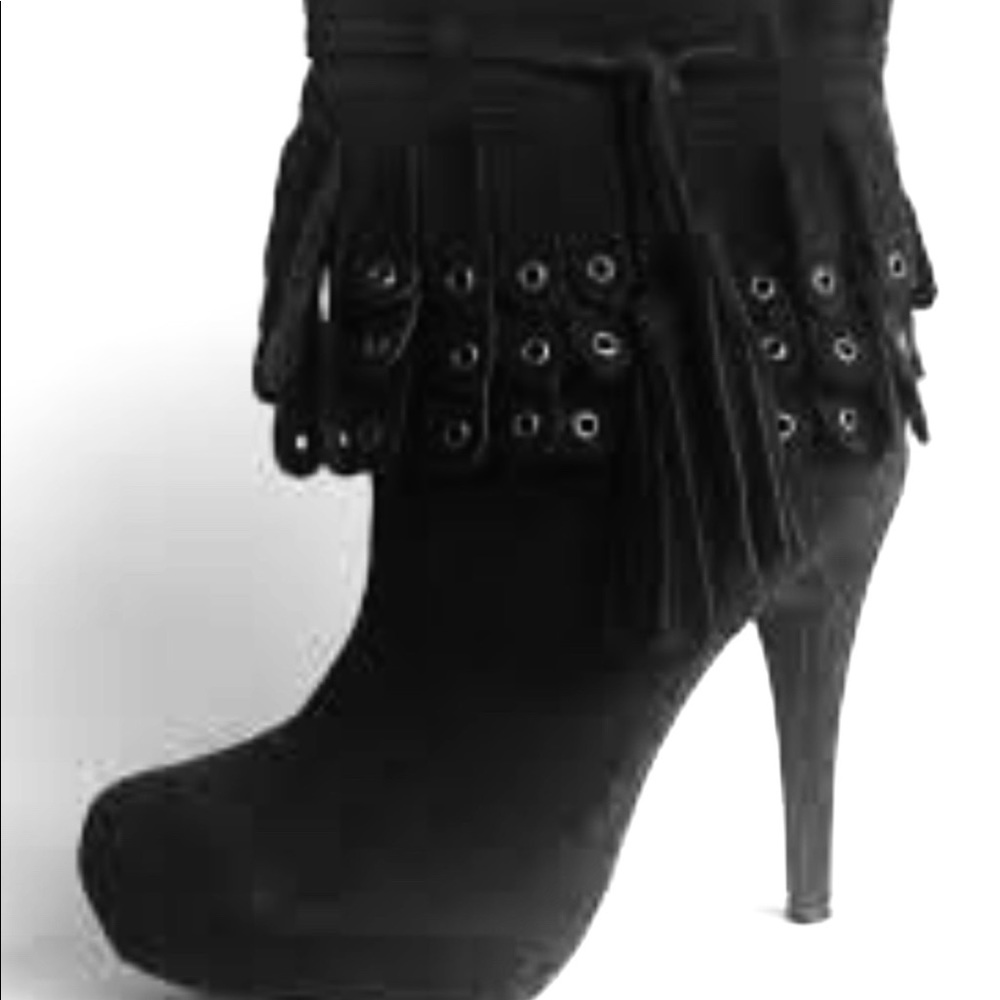 Mojo Moxy | Suede Fringe Bootie Studded - image 1